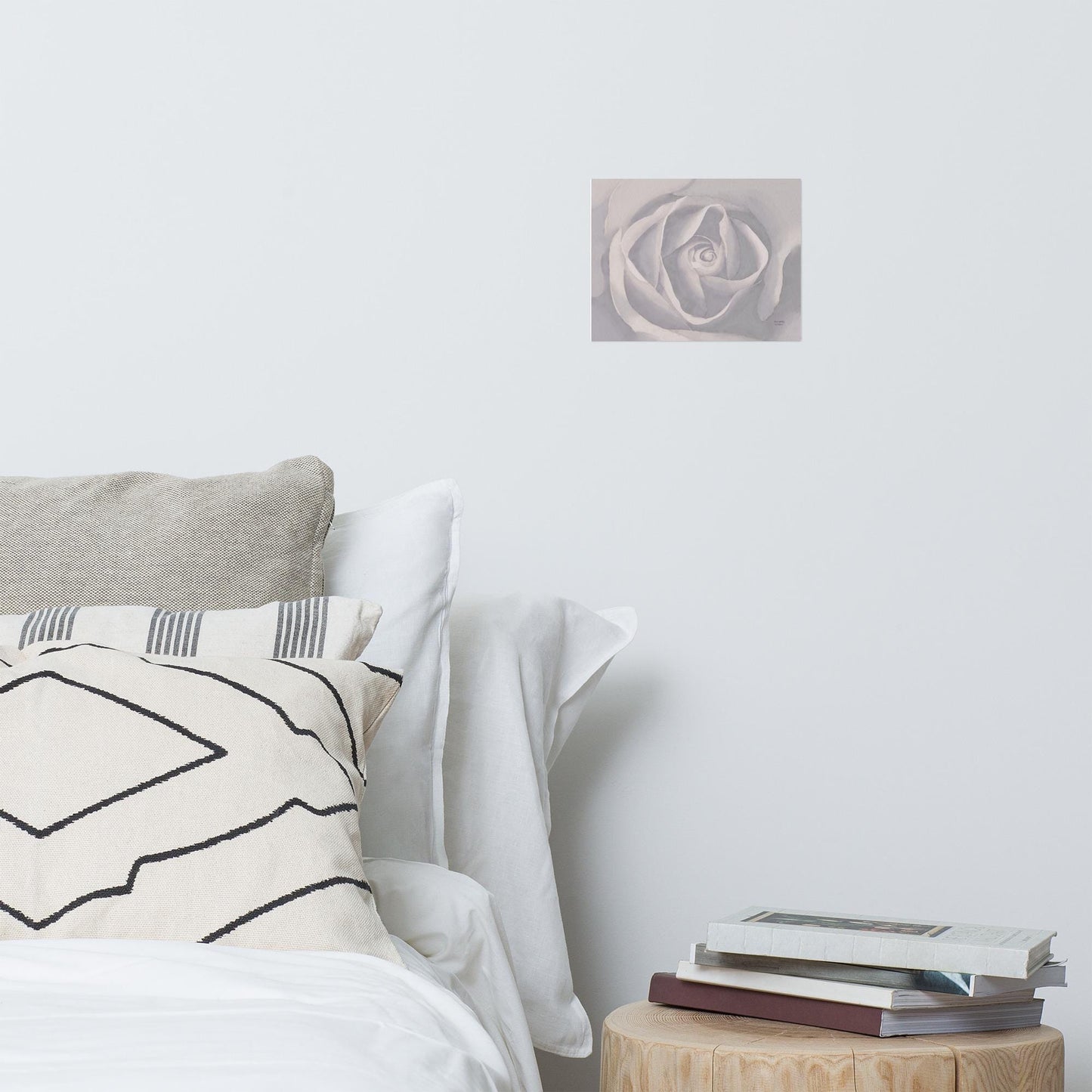 Shabby Chic Rose Watercolor Print - Purple Floral Botanical Wall Art