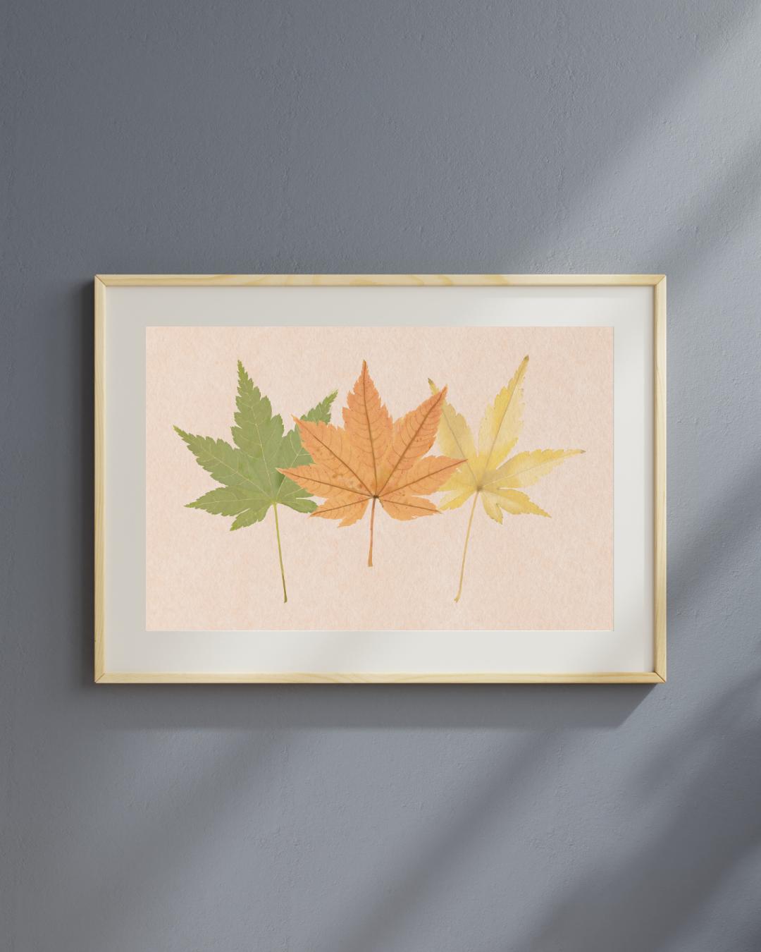 Fall Autumn Leaves Print - Wall Art - Home Décor