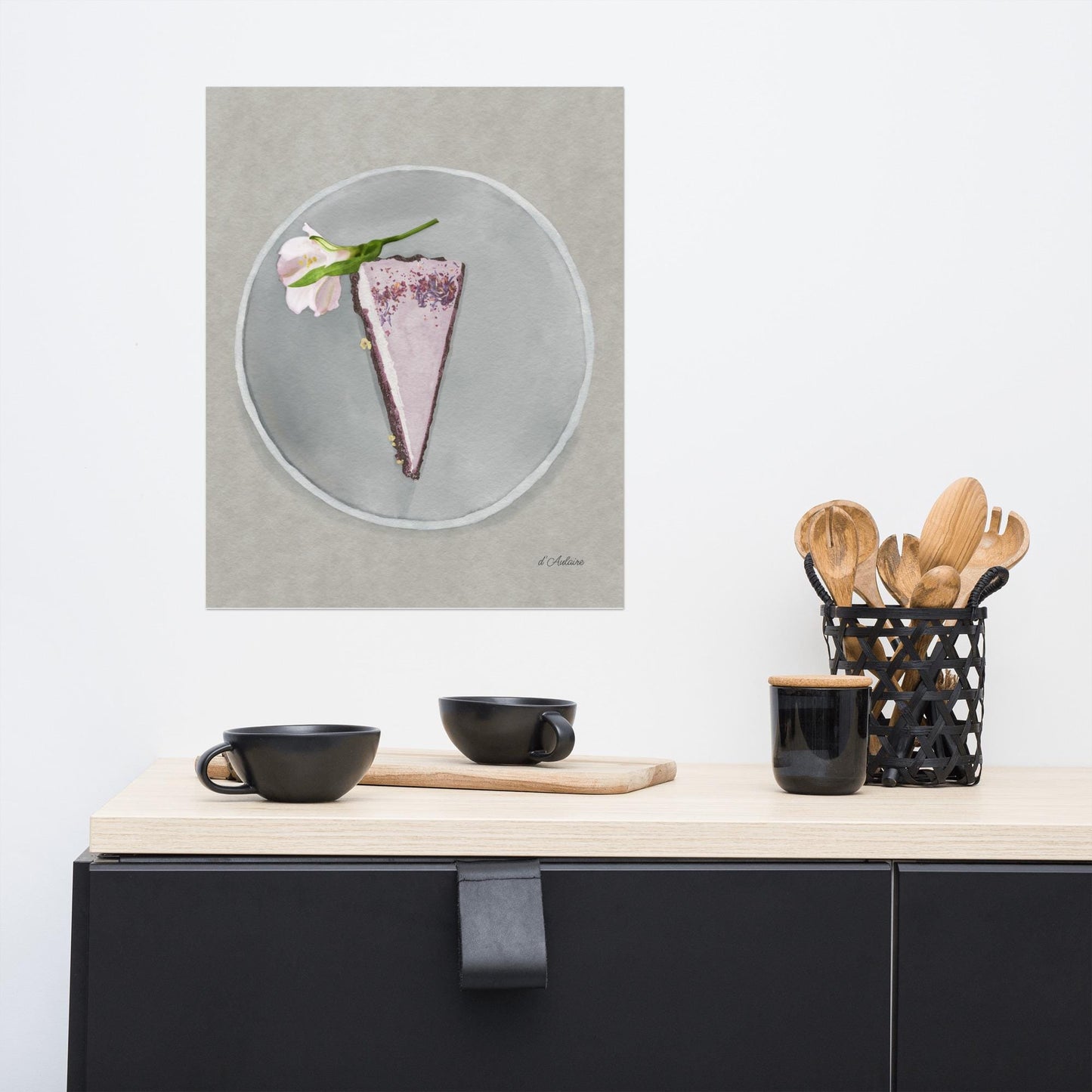 Lavender Cheesecake Watercolor Illustration Art Print