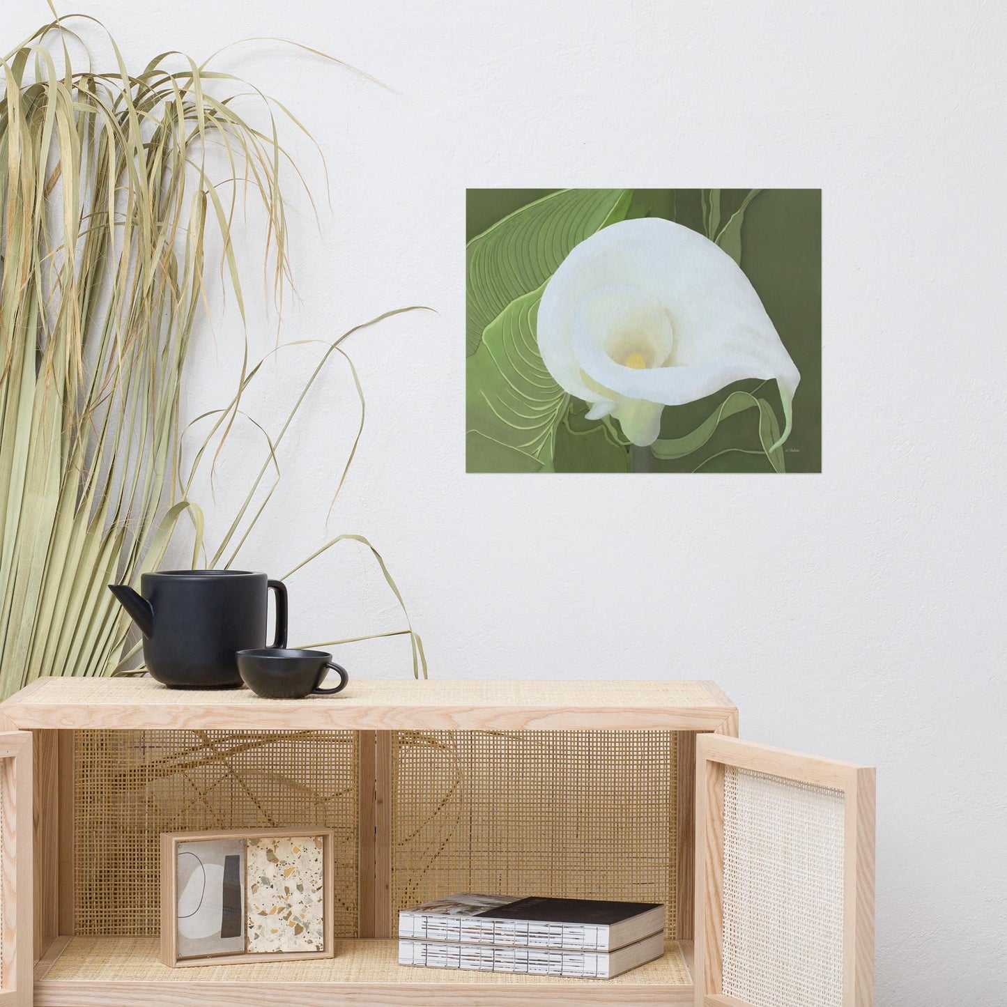 White Calla Lily Print - Watercolor Botanical Wall Art - Nature-inspired Home Décor