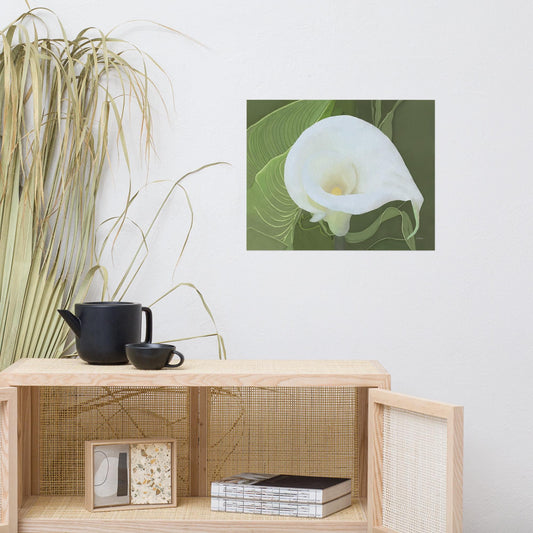 White Calla Lily Print - Watercolor Botanical Wall Art - Nature-inspired Home Décor