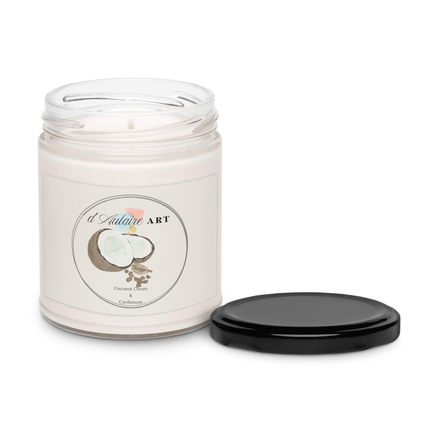Coconut Cardamom Scented Soy Candle Watercolor Painting by d'Aulaire Art