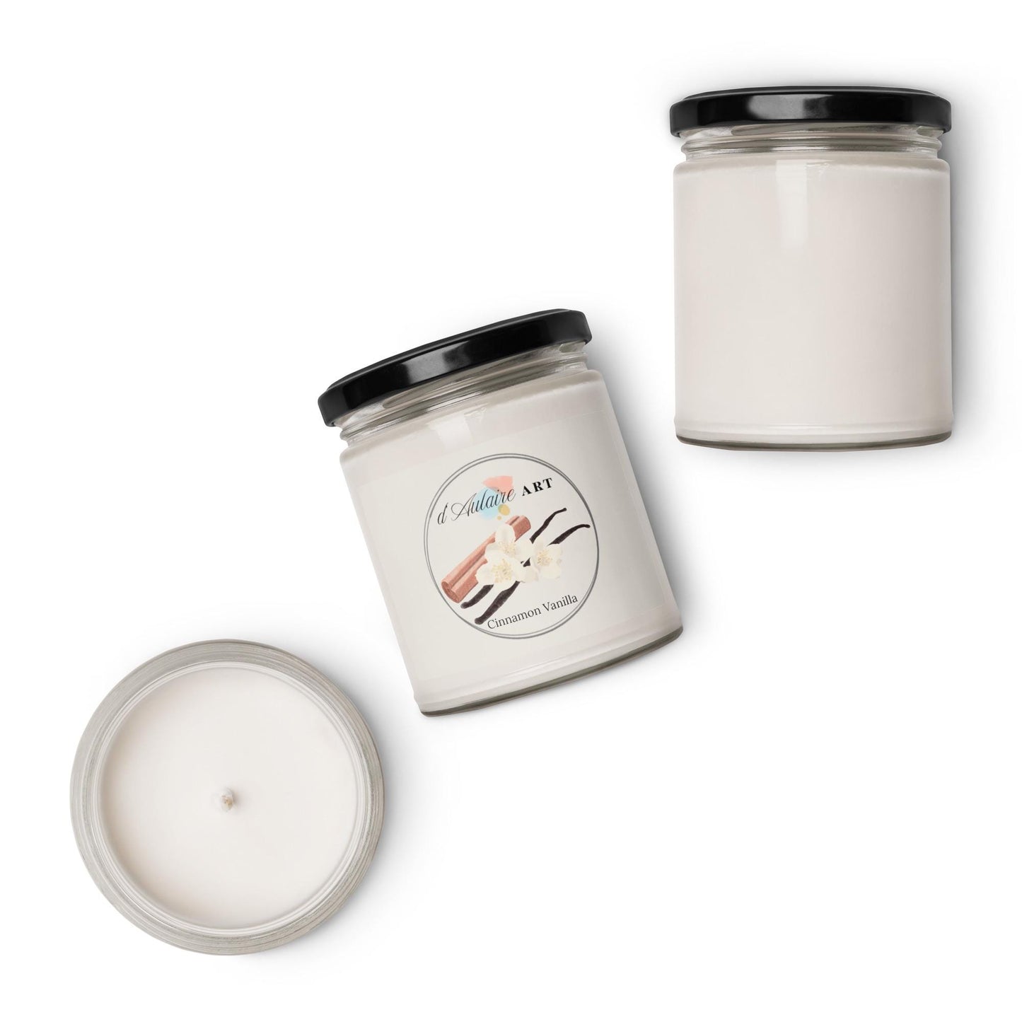 Cinnamon Vanilla Scented Soy Candle Watercolor Painting by d'Aulaire Art