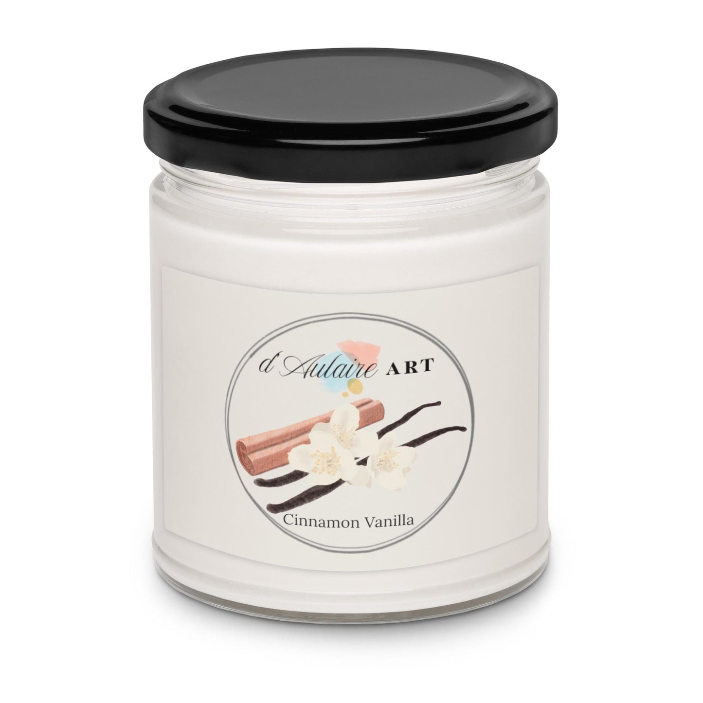 Cinnamon Vanilla Scented Soy Candle Watercolor Painting by d'Aulaire Art