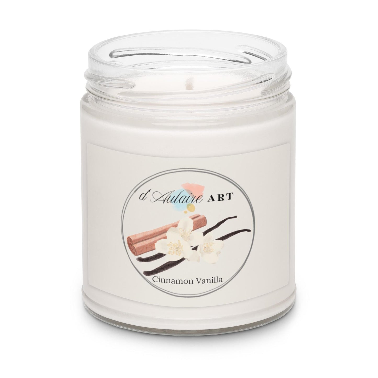 Cinnamon Vanilla Scented Soy Candle Watercolor Painting by d'Aulaire Art