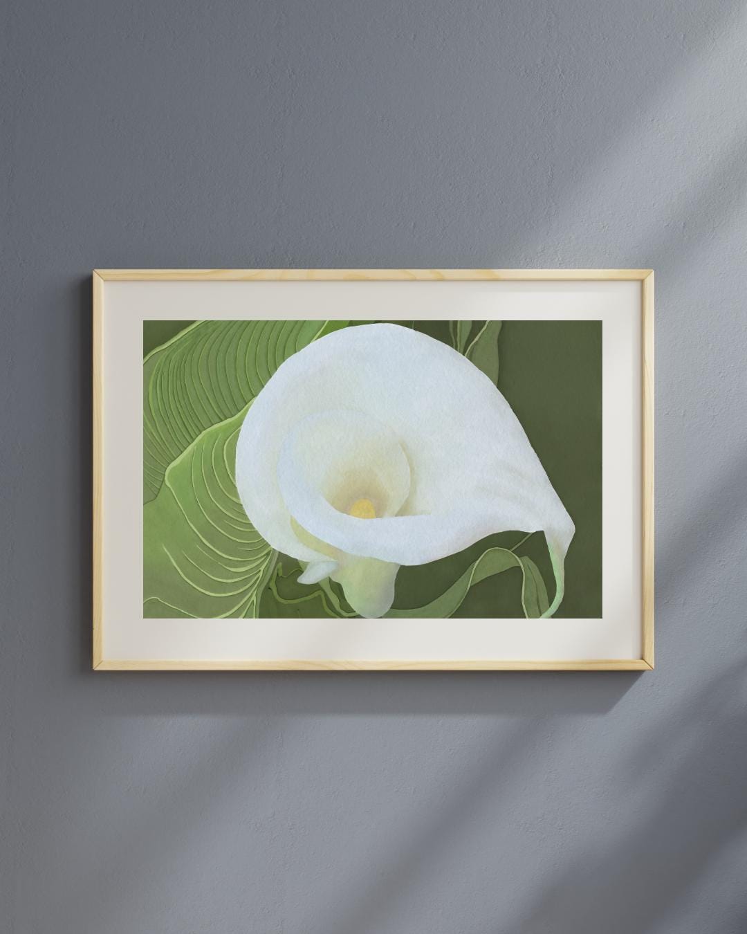 White Calla Lily Print - Watercolor Botanical Wall Art - Nature-inspired Home Décor