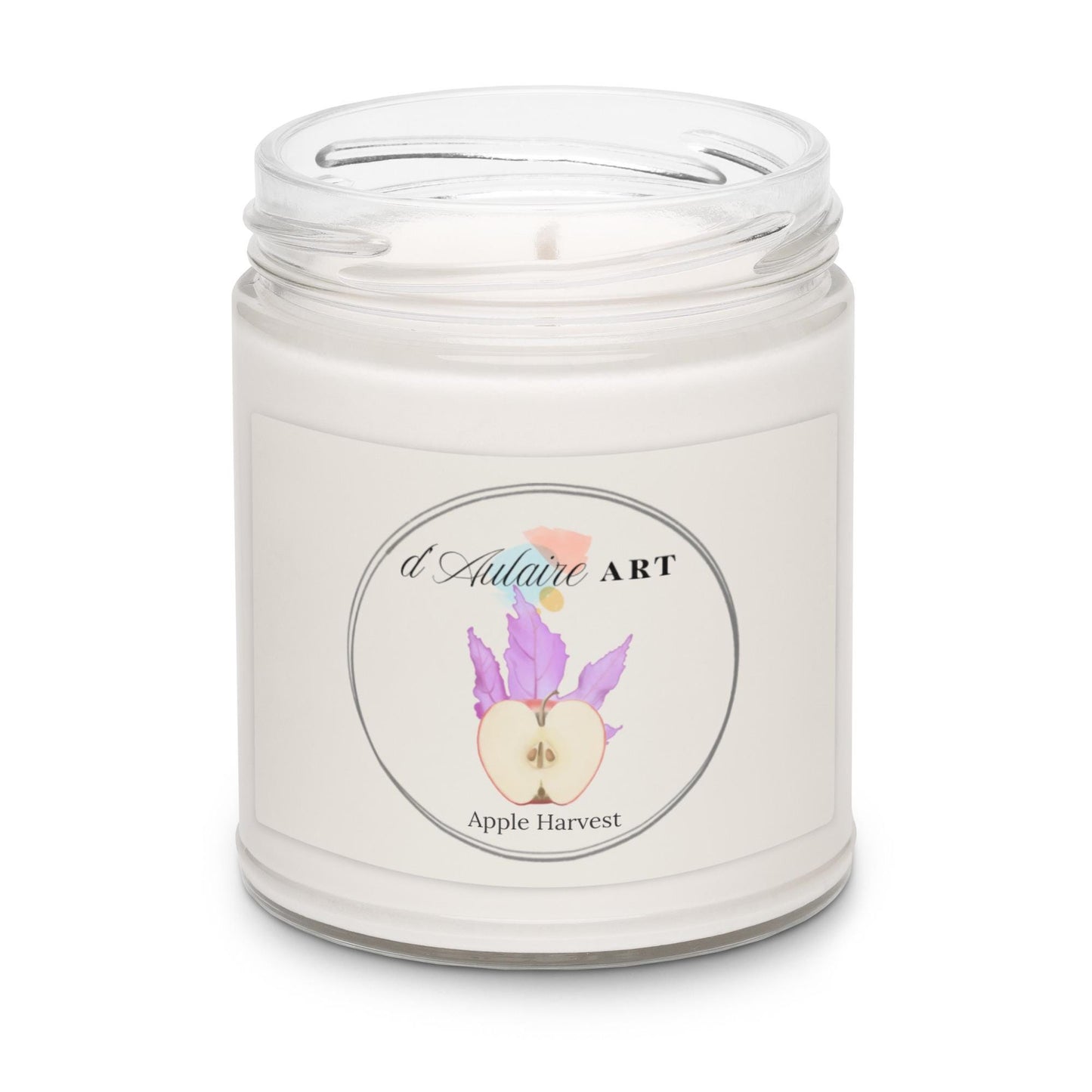 Apple Harvest Scented Soy Candle Watercolor Painting by d'Aulaire Art